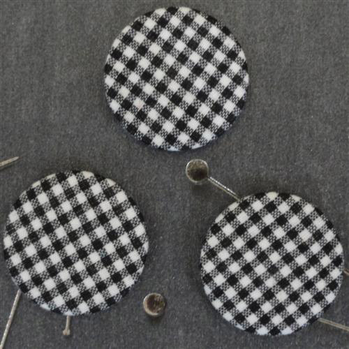 Little Miss Daisy Buttons (Black gingham fabric)