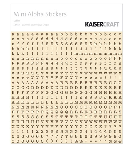 Kaisercraft Mini Alpha Stickers (Latte)