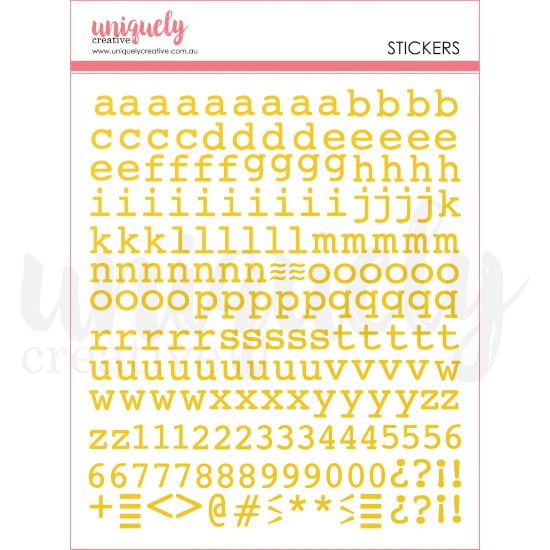 Uniquely Creative - Summer Sonata - Puffy Gold Alphabet and Number Stickers